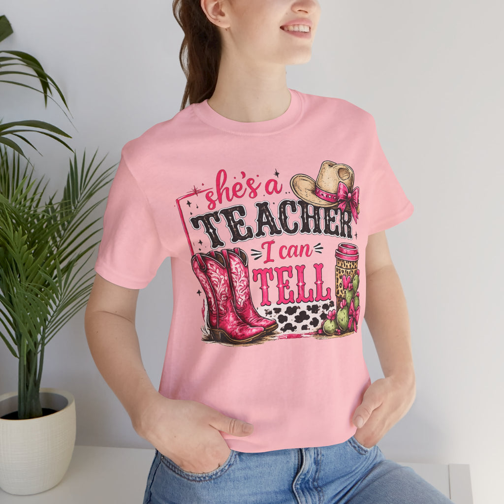 “She’s a Teacher I Can Tell" Western Boots & Hat Design