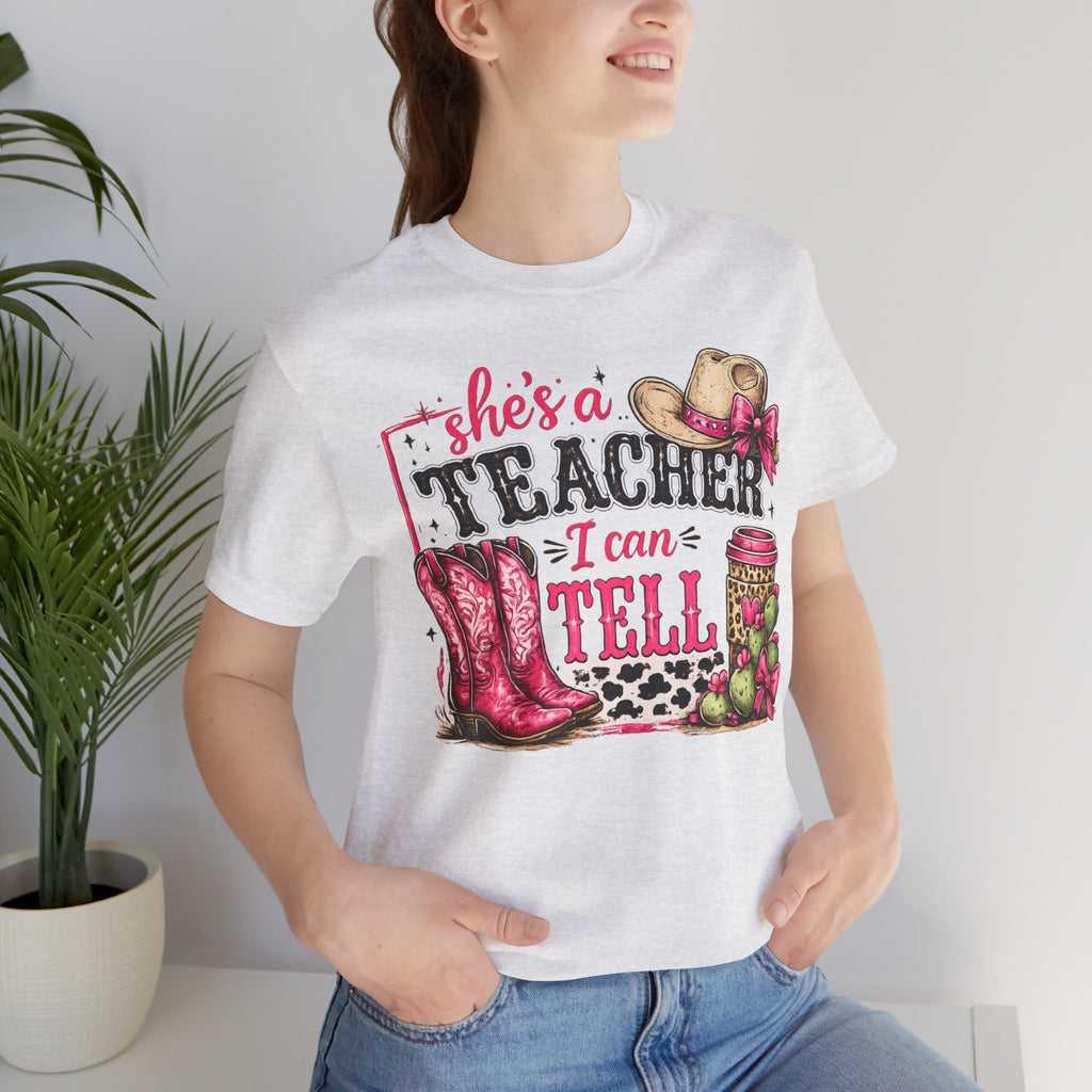 “She’s a Teacher I Can Tell" Western Boots & Hat Design