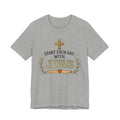 Start Each Day With Jesus T‑Shirt — Inspirational Christian Faith Tee