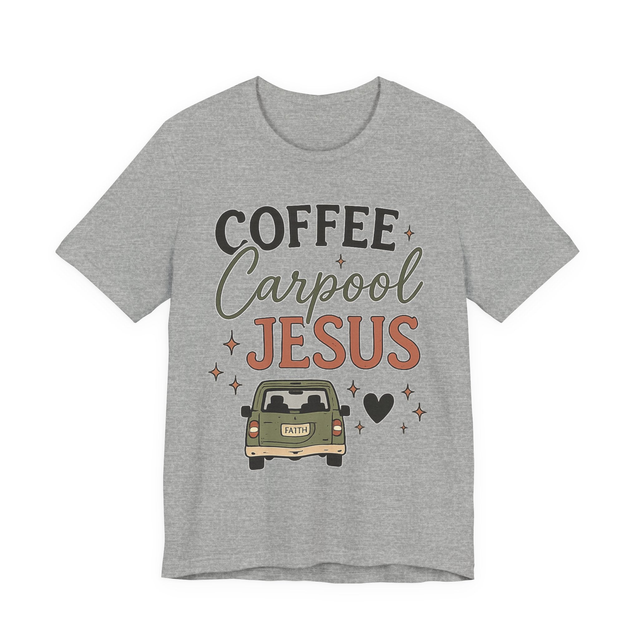 Woman’s Coffee Carpool Jesus T‑Shirt — Christian Faith Graphic Tee