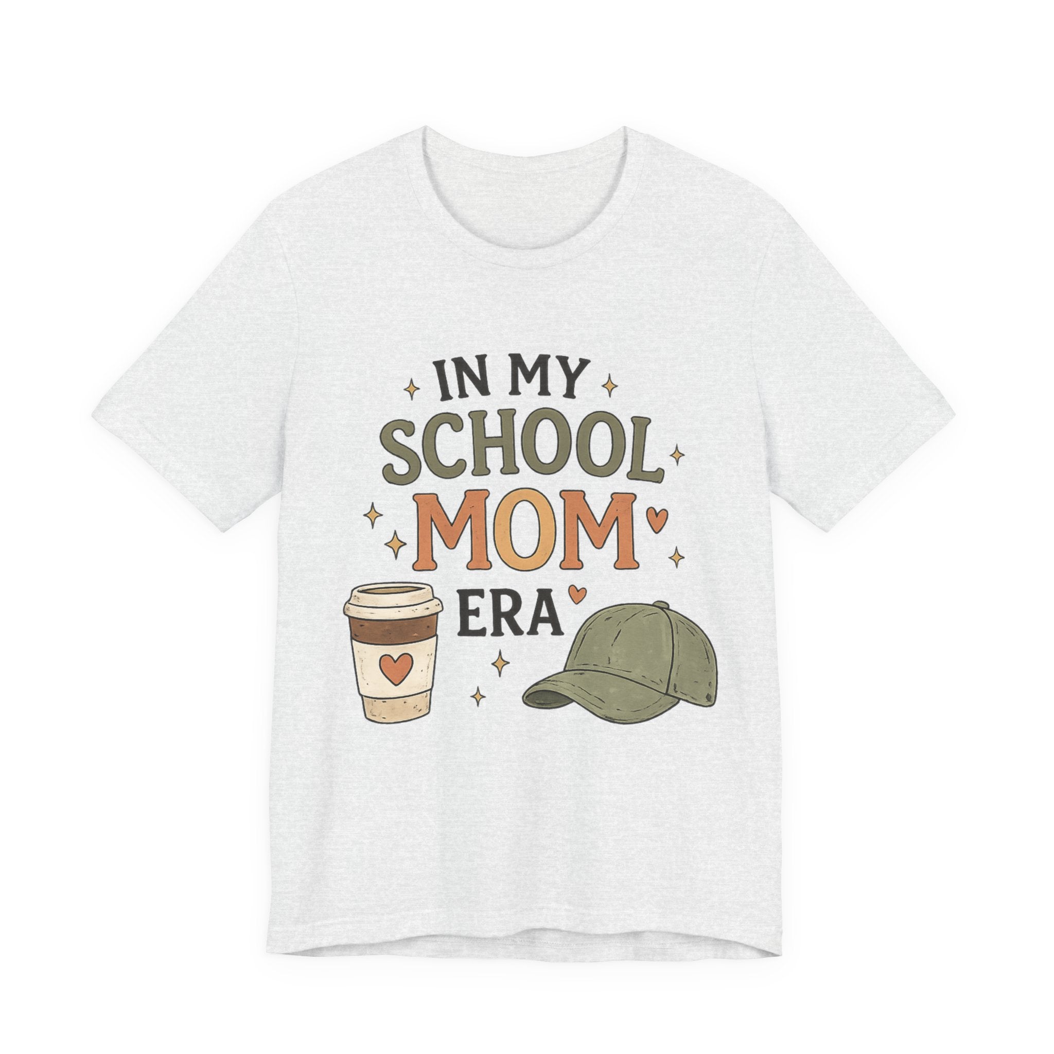 Woman’s School Mom Tee — "In My School Mom Era" Graphic T‑Shirt (Coffee & Cap Design)