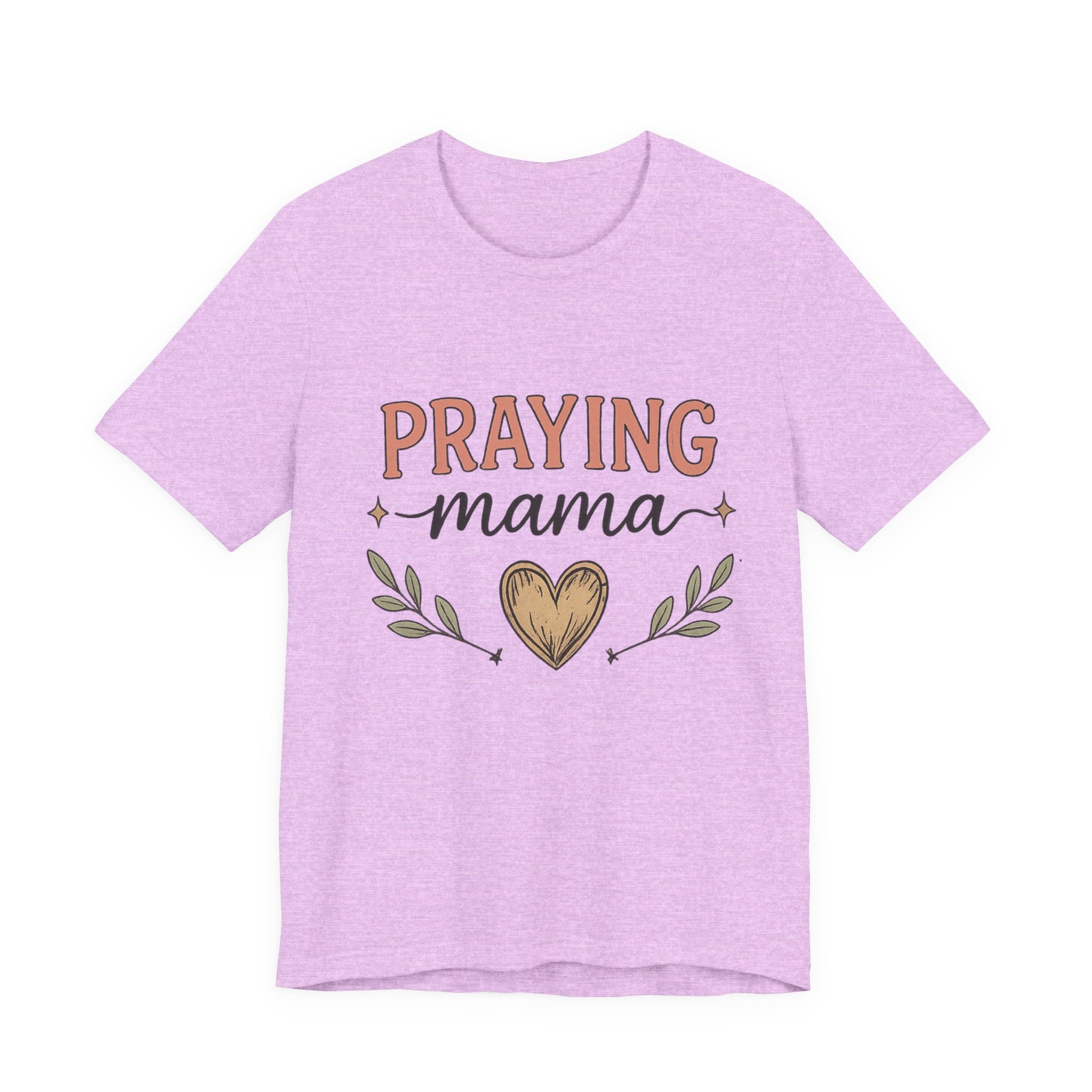 Woman’s Praying Mama T-Shirt — Faith-Based Women's Tee with Heart & Olive Branch Design