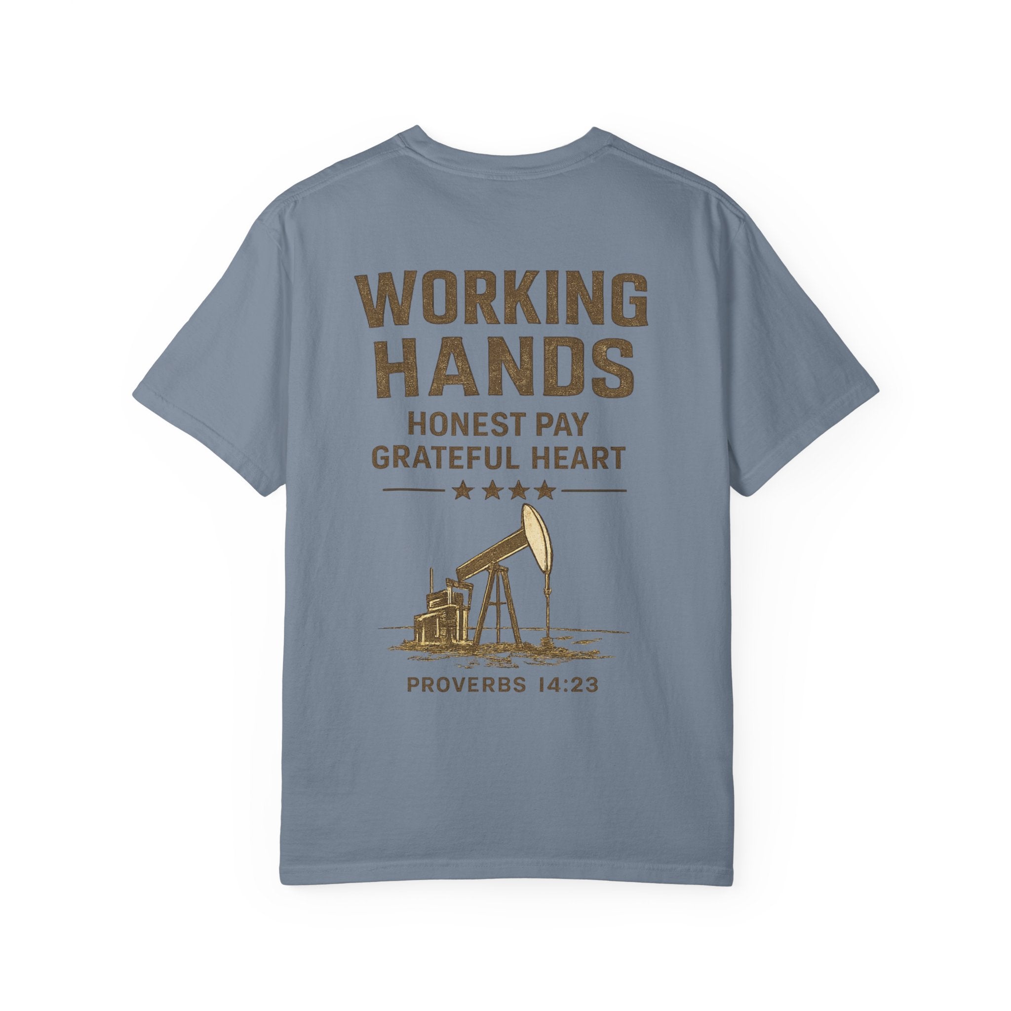Men’s Working Hands T-Shirt — "Honest Pay, Grateful Heart" (Proverbs 14:23)