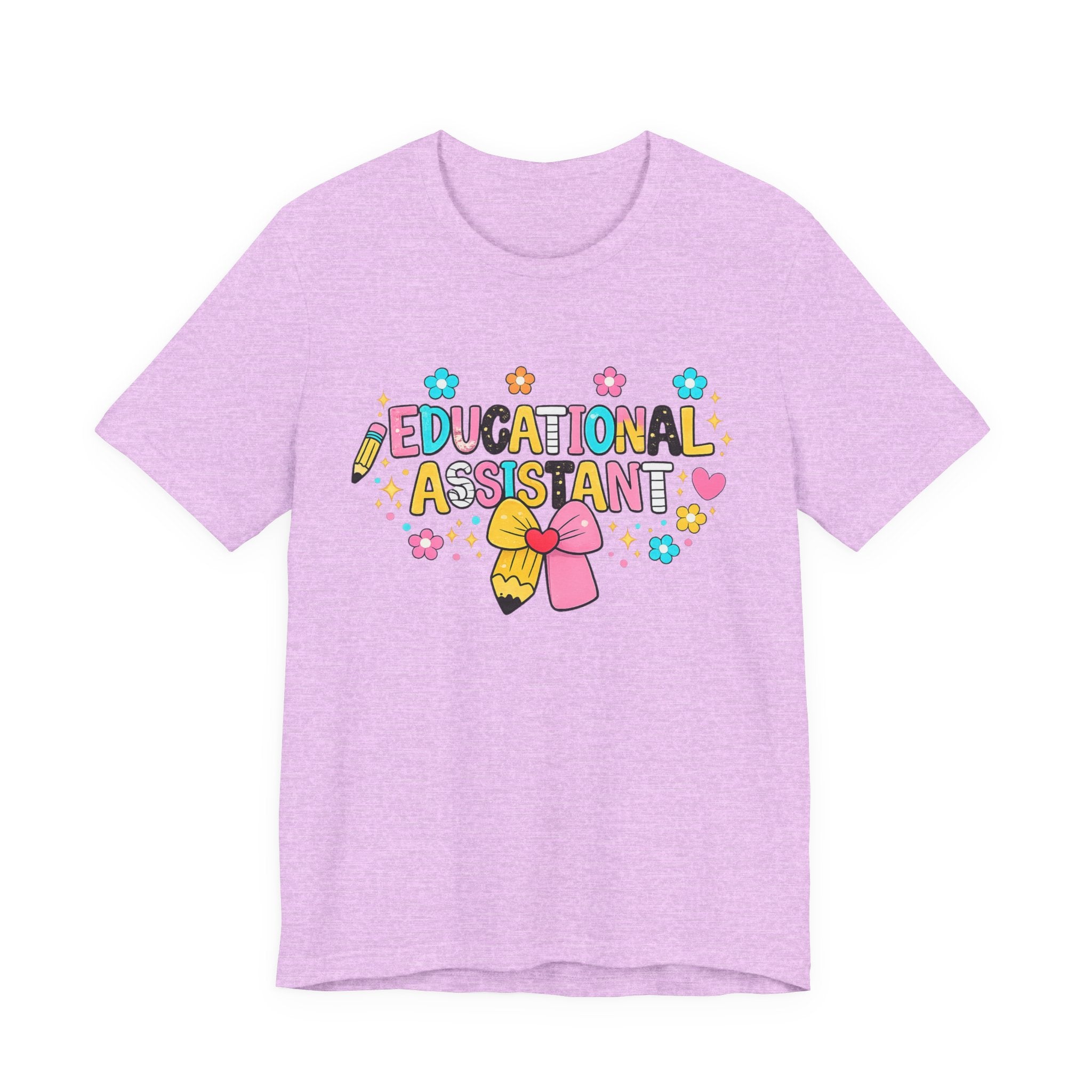 Educational Assistant T-Shirt — Cute Pencil & Ribbon Design for Teachers