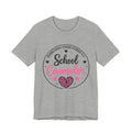 School Counselor T‑Shirt – 'Behind Every Strong Student Is a School Counselor' Pink Leopard Heart Tee