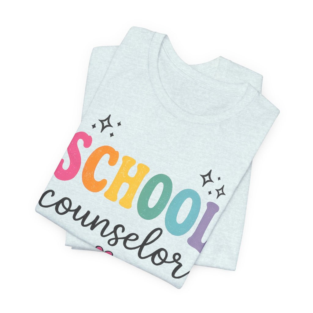 School Counselor T-Shirt — “Kind Heart • Helping Hand • Bright Futures” Cute Rainbow Design