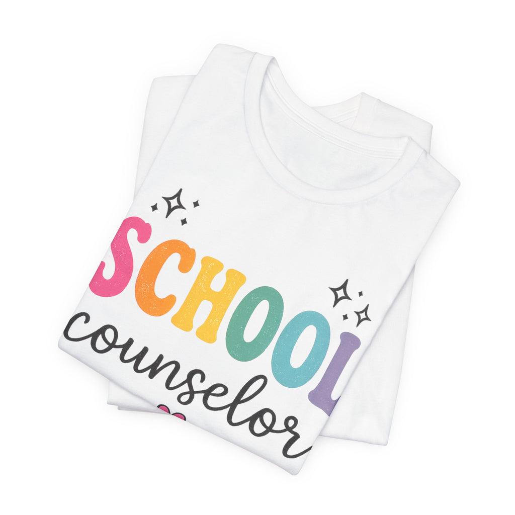 School Counselor T-Shirt — “Kind Heart • Helping Hand • Bright Futures” Cute Rainbow Design