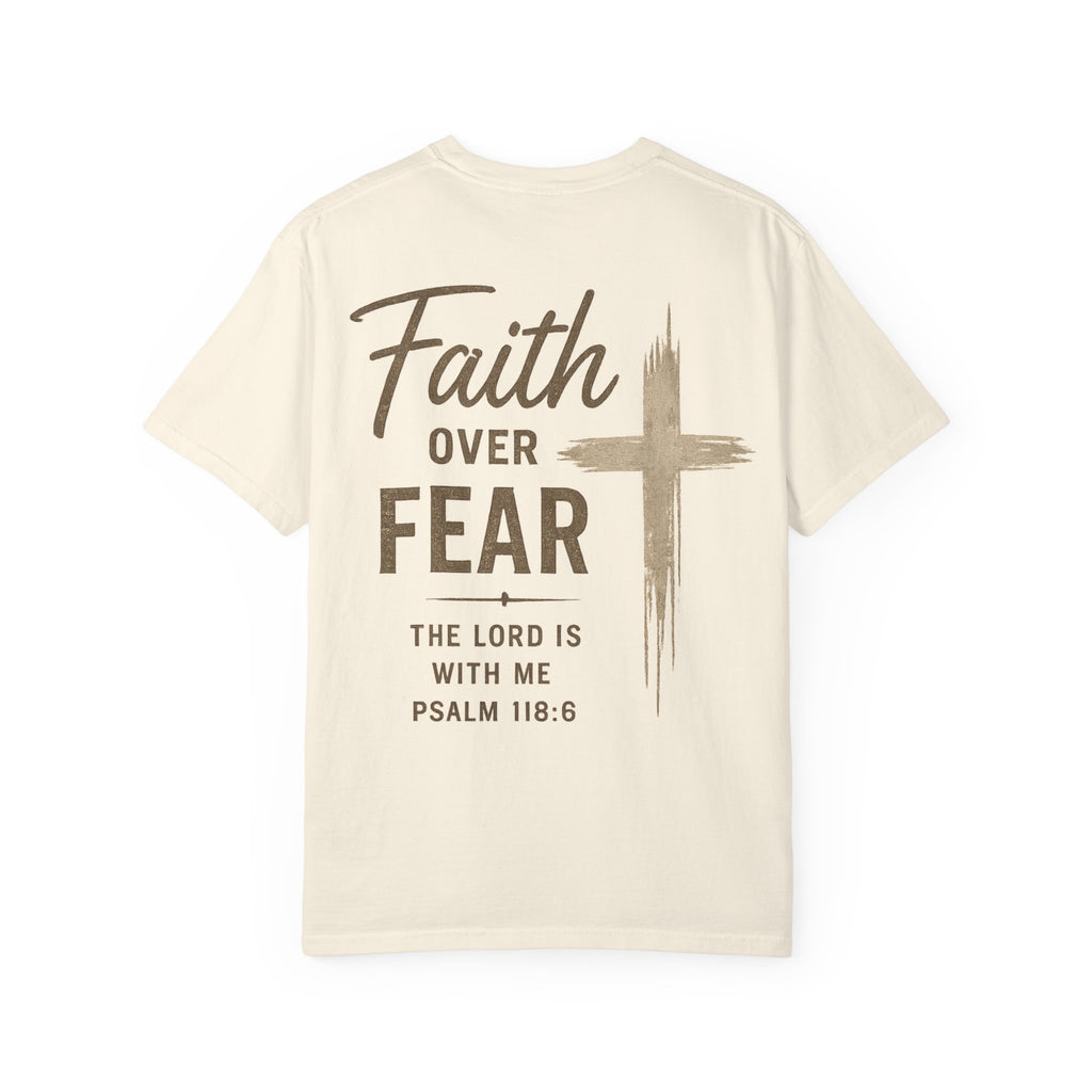 Men’s Faith Over Fear T‑Shirt — Christian Cross Psalm 118:6 Inspirational Tee