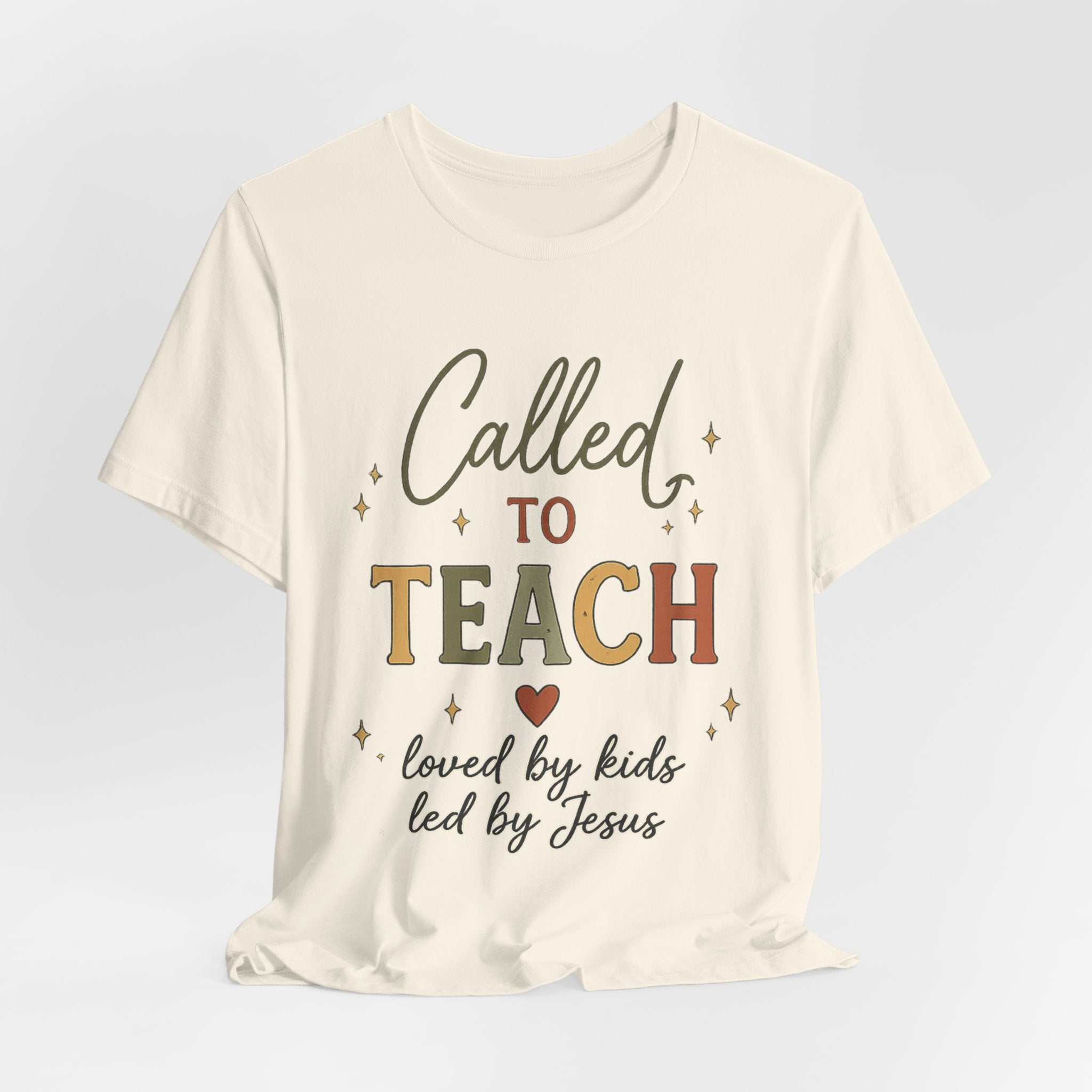 Christian Teacher Shirt | Called to Teach Tee | Loved by Kids Led by Jesus | Teacher Gift | Faith-Based Teacher Shirt