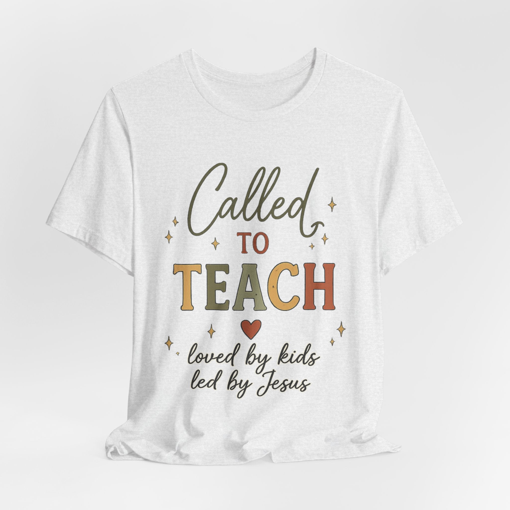 Christian Teacher Shirt | Called to Teach Tee | Loved by Kids Led by Jesus | Teacher Gift | Faith-Based Teacher Shirt
