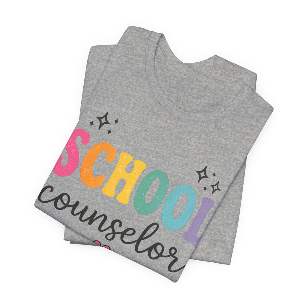 School Counselor T-Shirt — “Kind Heart • Helping Hand • Bright Futures” Cute Rainbow Design