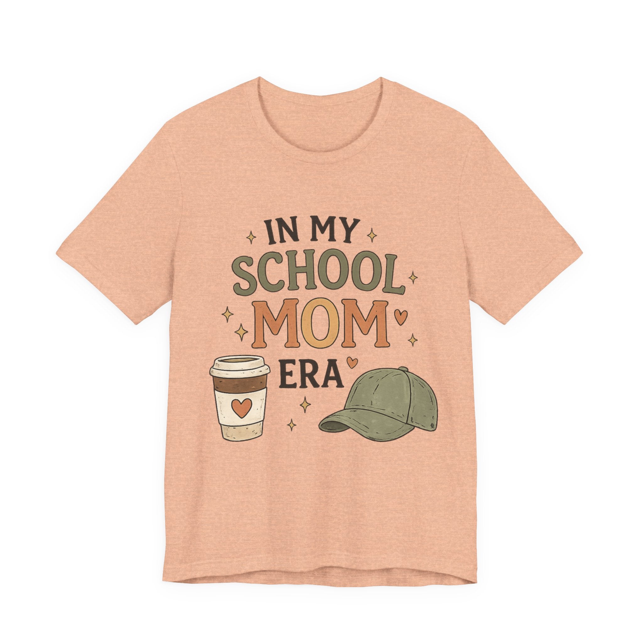 Woman’s School Mom Tee — "In My School Mom Era" Graphic T‑Shirt (Coffee & Cap Design)