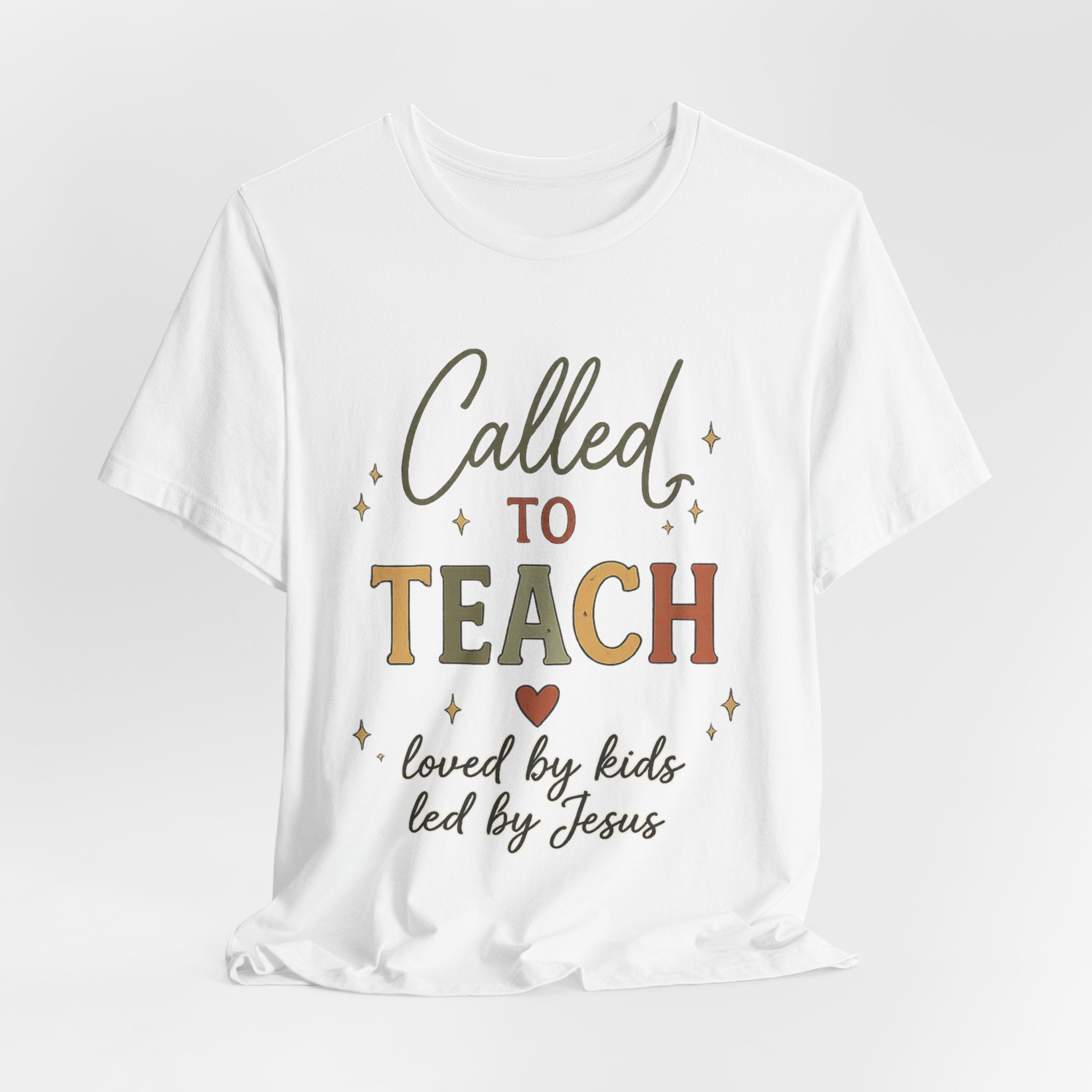 Christian Teacher Shirt | Called to Teach Tee | Loved by Kids Led by Jesus | Teacher Gift | Faith-Based Teacher Shirt